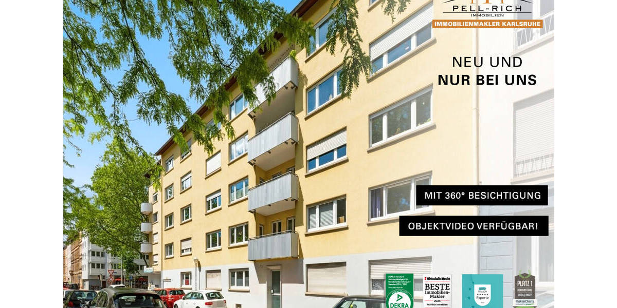 Etagenwohnung Karlsruhe Südstadt - 2 Zimmer, 55 m&sup2;, 1.170&euro; | Angebot:26744669