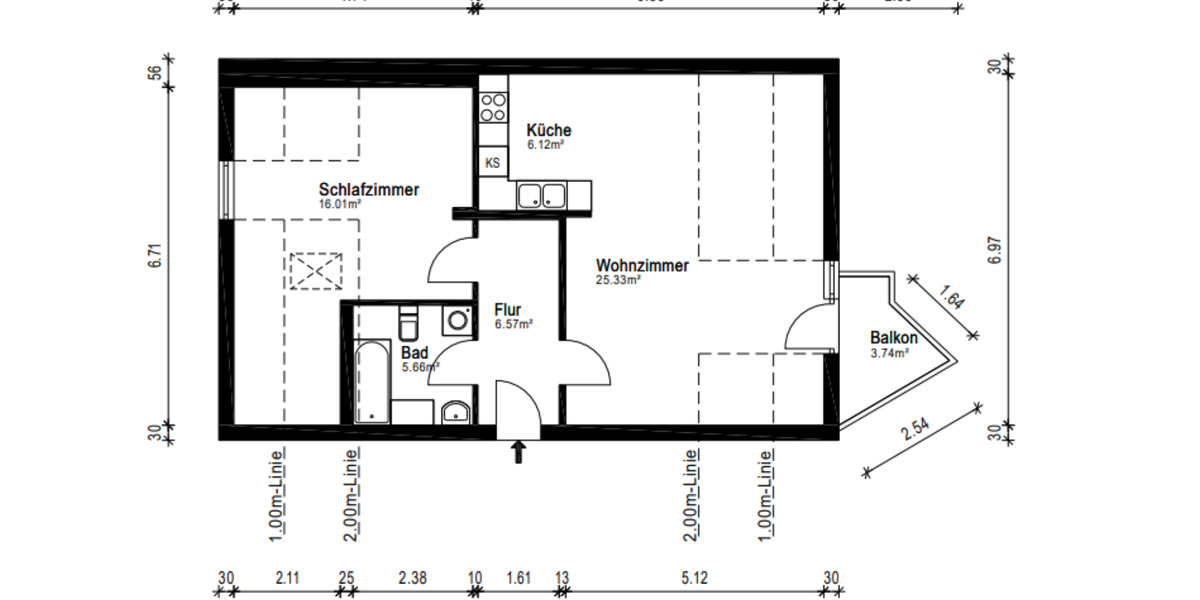 Dachgeschoßwohnung Erkner - 2 Zimmer, 62 m&sup2;, 930&euro; | Angebot:23752412