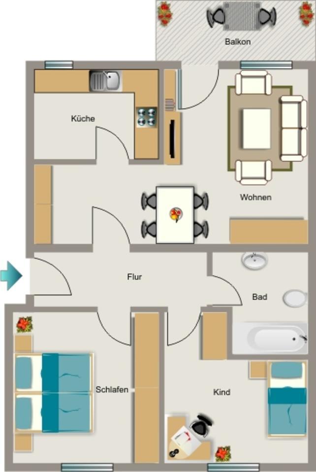 Bei VIVAWEST die Sonnenstrahlen auf dem eigenen Balkon genießen. zimmer