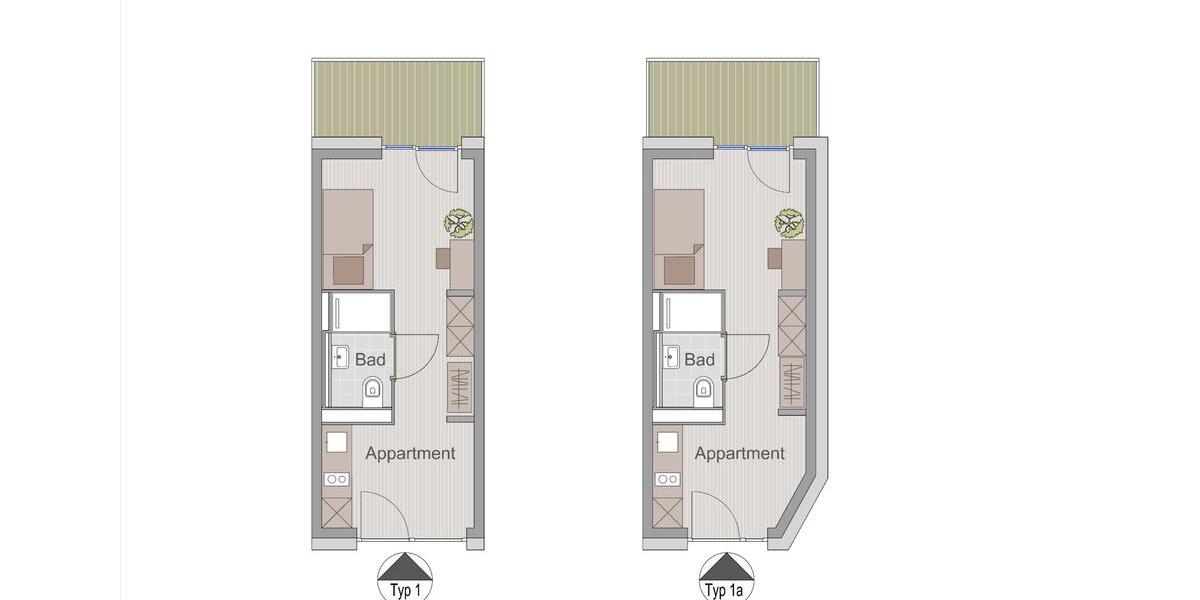 Etagenwohnung Straubing - 1 Zimmer, 30 m&sup2;, 482&euro; | Angebot:23227108