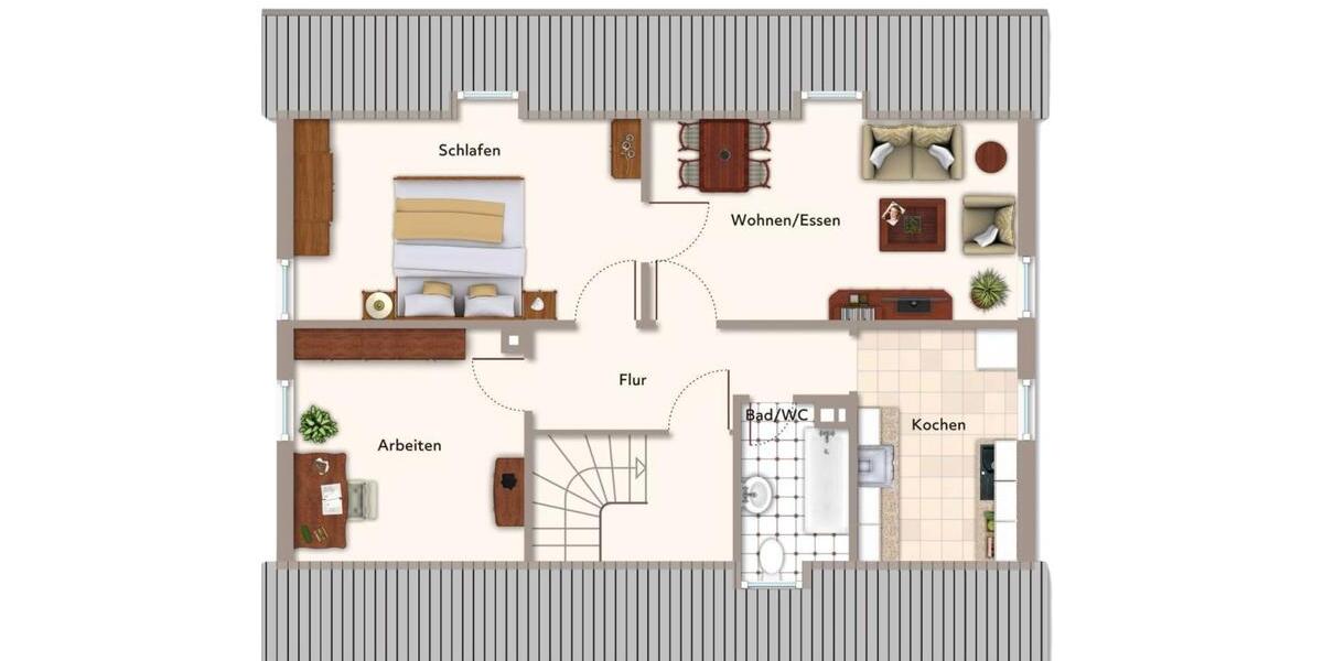 Dachgeschoßwohnung Stuttgart Vaihingen - 3 Zimmer, 47 m&sup2;, 1.000&euro; | Angebot:26699916