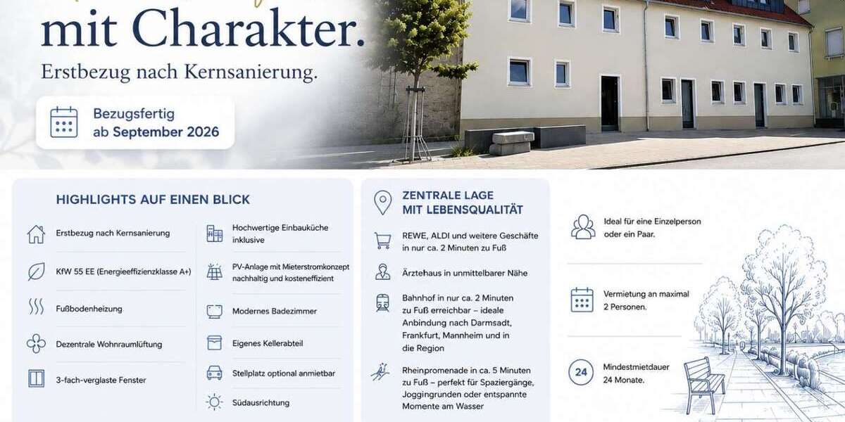 Etagenwohnung Gernsheim - 2 Zimmer, 47 m&sup2;, 750&euro; | Angebot:27031297