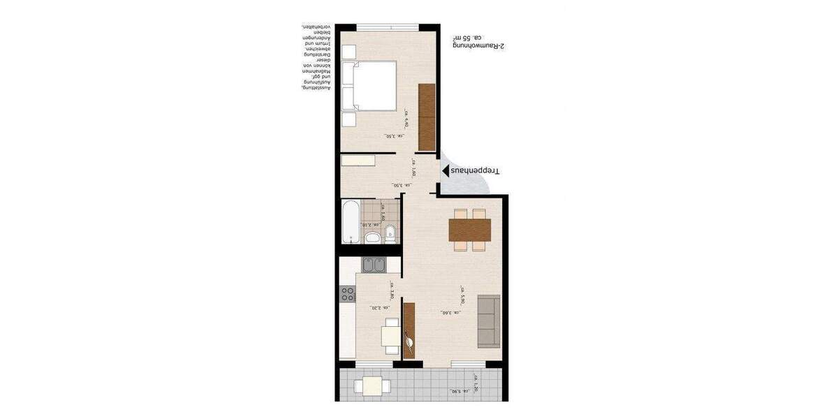 Etagenwohnung Dessau-Roßlau Zoberberg - 2 Zimmer, 54 m&sup2;, 290&euro; | Angebot:25814216