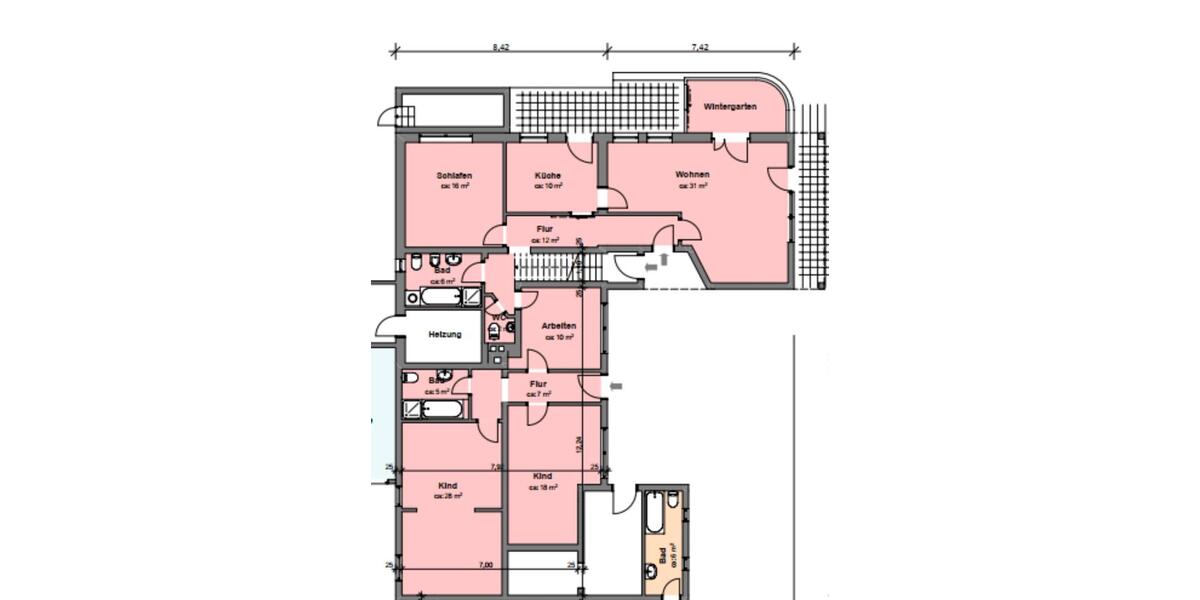 Elegante Erdgeschosswohnung mit Wintergarten und Fußbodenheizung 3 zimmer