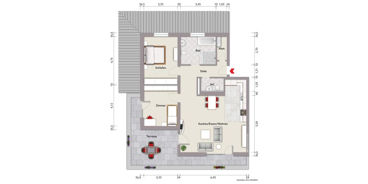 Exklusives Neubau-Penthouse mit Dachterrasse und viel Licht in ruhiger Lage! 3 zimmer