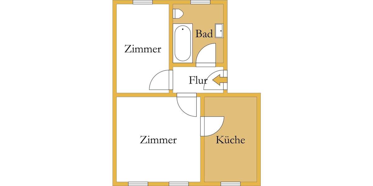 Etagenwohnung Köthen (Anhalt) Köthen - 2 Zimmer, 58 m&sup2;, 340&euro; | Angebot:24708376