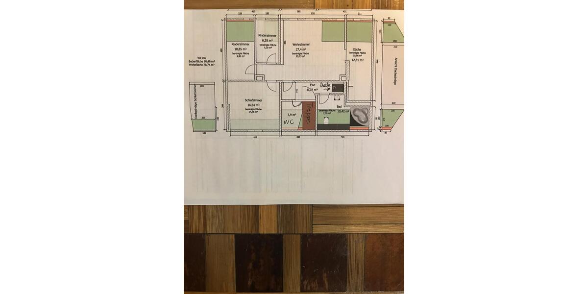 Dachgeschoßwohnung Waldheim - 4 Zimmer, 90 m&sup2;, 648&euro; | Angebot:25906327