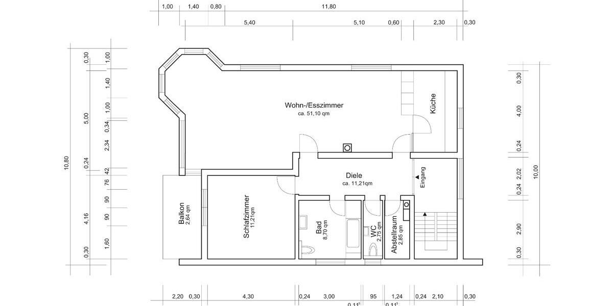 Dachgeschoßwohnung Straubenhardt - 2 Zimmer, 94 m&sup2;, 989&euro; | Angebot:25976196