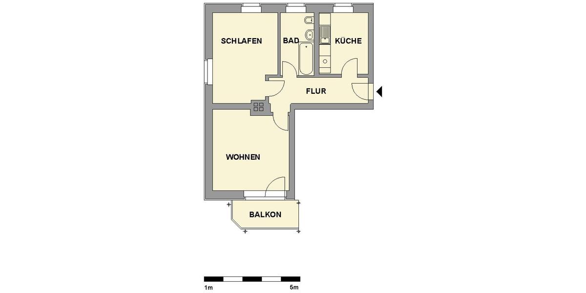 Erdgeschoßwohnung Chemnitz Klaffenbach - 2 Zimmer, 54 m&sup2;, 320&euro; | Angebot:26701317