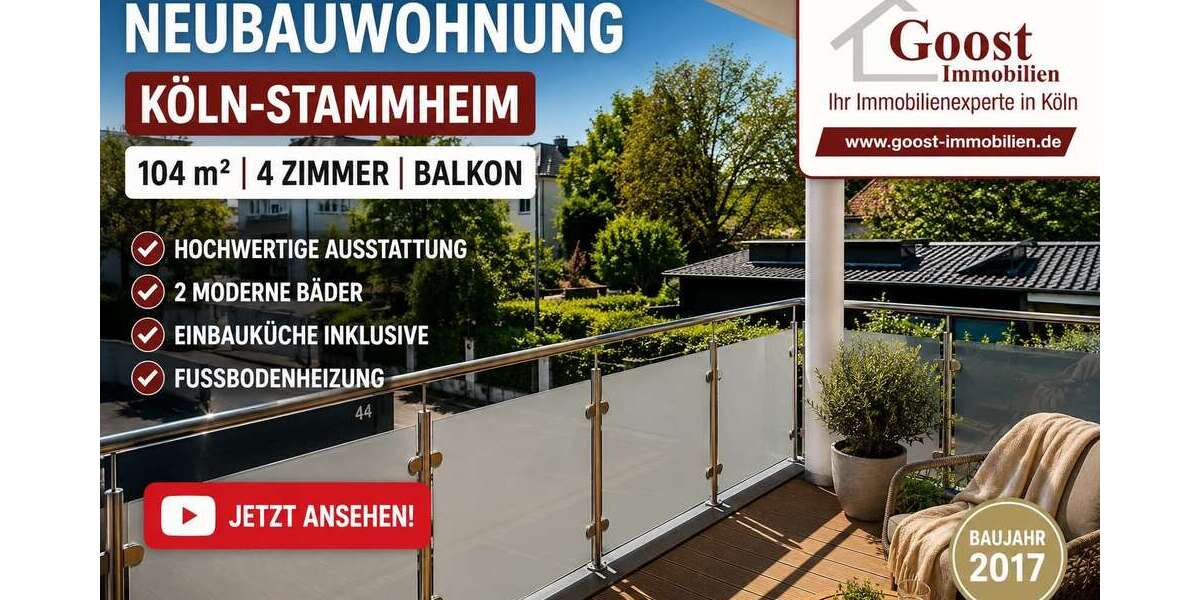 Etagenwohnung Köln Mülheim - 4 Zimmer, 104 m&sup2;, 1.580&euro; | Angebot:26499074