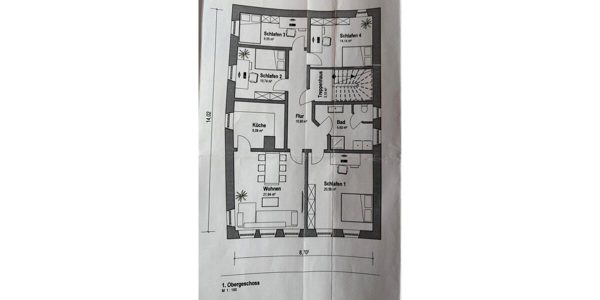Etagenwohnung Dinkelsbühl - 5 Zimmer, 107 m&sup2;, 1.300&euro; | Angebot:26546169