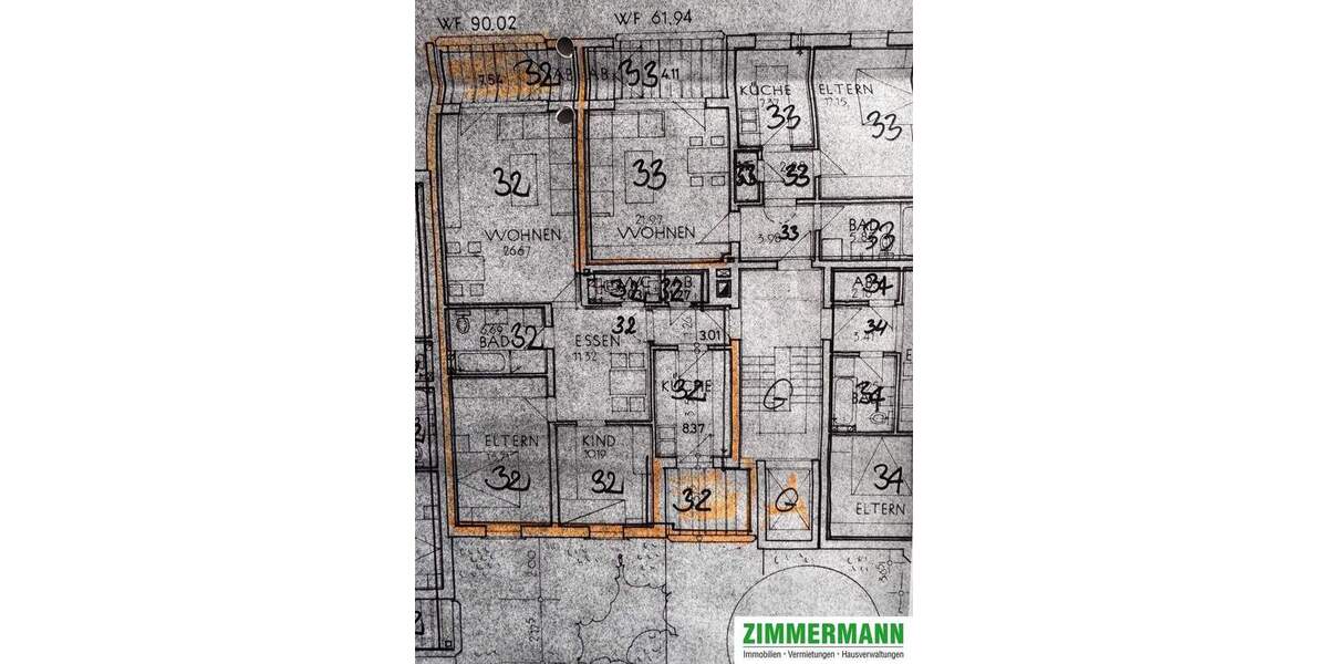 Etagenwohnung Bamberg Gärtnerstadt - 3 Zimmer, 90 m&sup2;, 990&euro; | Angebot:24808388