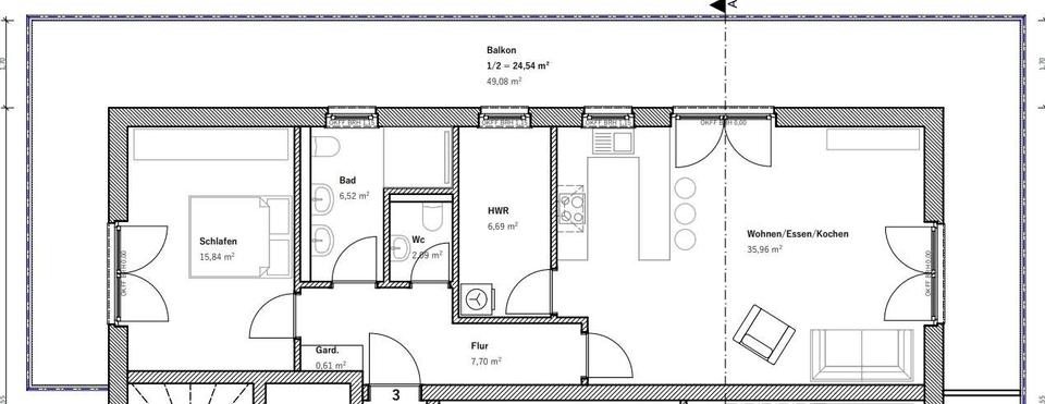 Etagenwohnung Oldenburg Kreyenbrück - 2 Zimmer, 100 m&sup2;, 1.090&euro; | Angebot:26146041