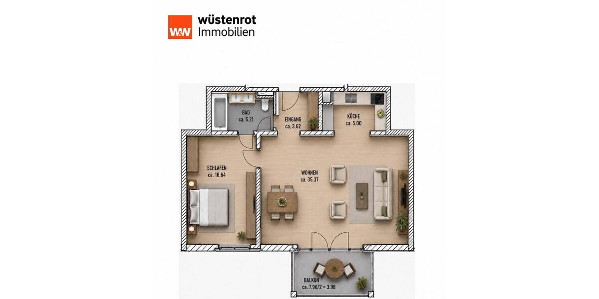 Etagenwohnung München Bogenhausen - 2 Zimmer, 70 m&sup2;, 2.500&euro; | Angebot:26730317
