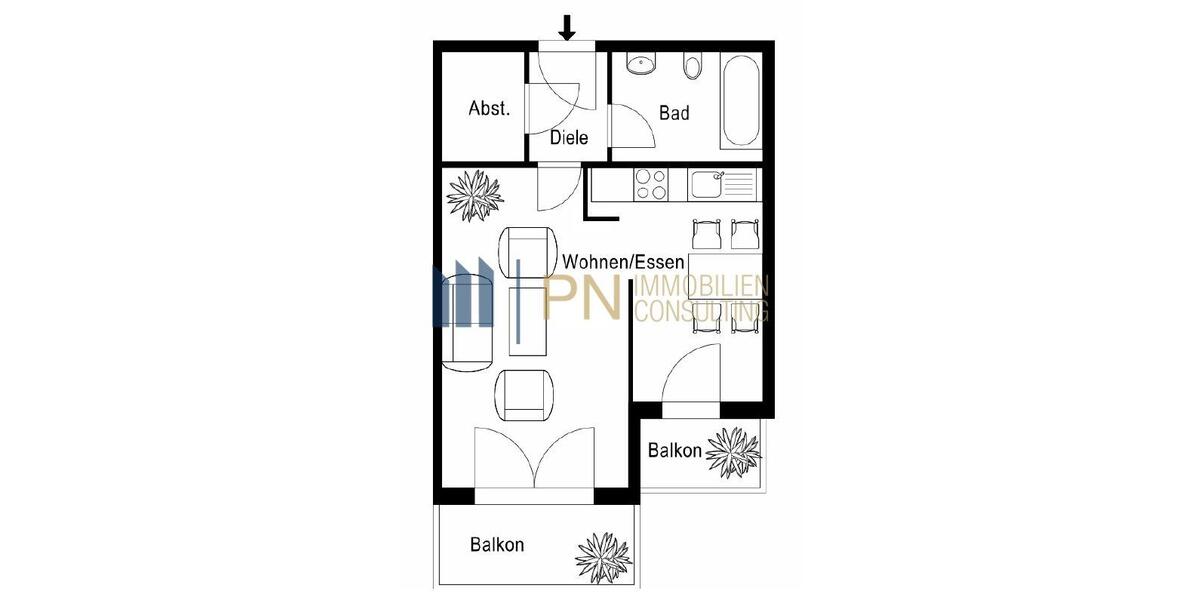 Etagenwohnung Bannewitz - 1 Zimmer, 44 m&sup2;, 590&euro; | Angebot:26611599