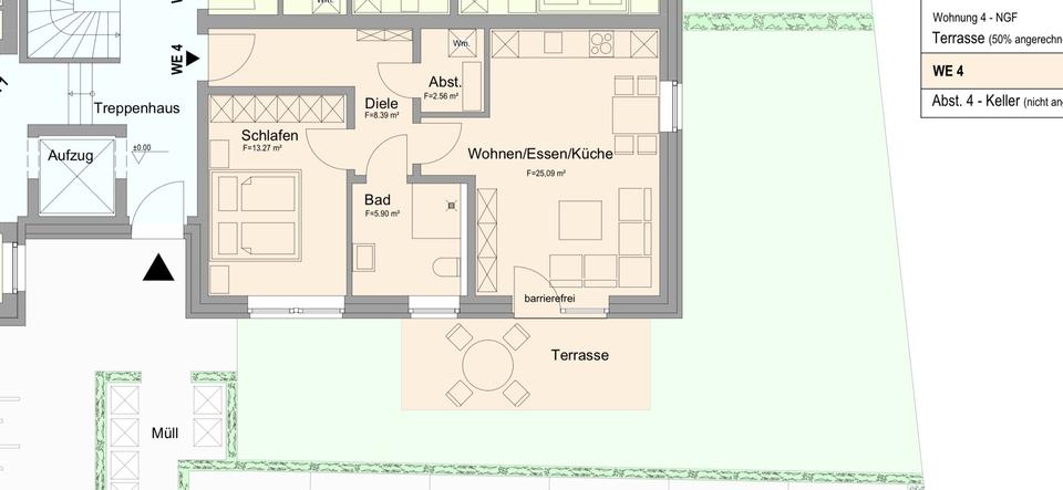 Erdgeschoßwohnung Gescher - 2 Zimmer, 60 m&sup2;, 850&euro; | Angebot:24237215