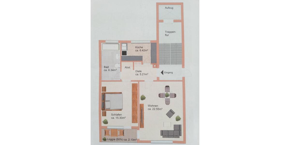 Etagenwohnung Bergisch Gladbach Gronau - 2 Zimmer, 56 m&sup2;, 700&euro; | Angebot:26007086