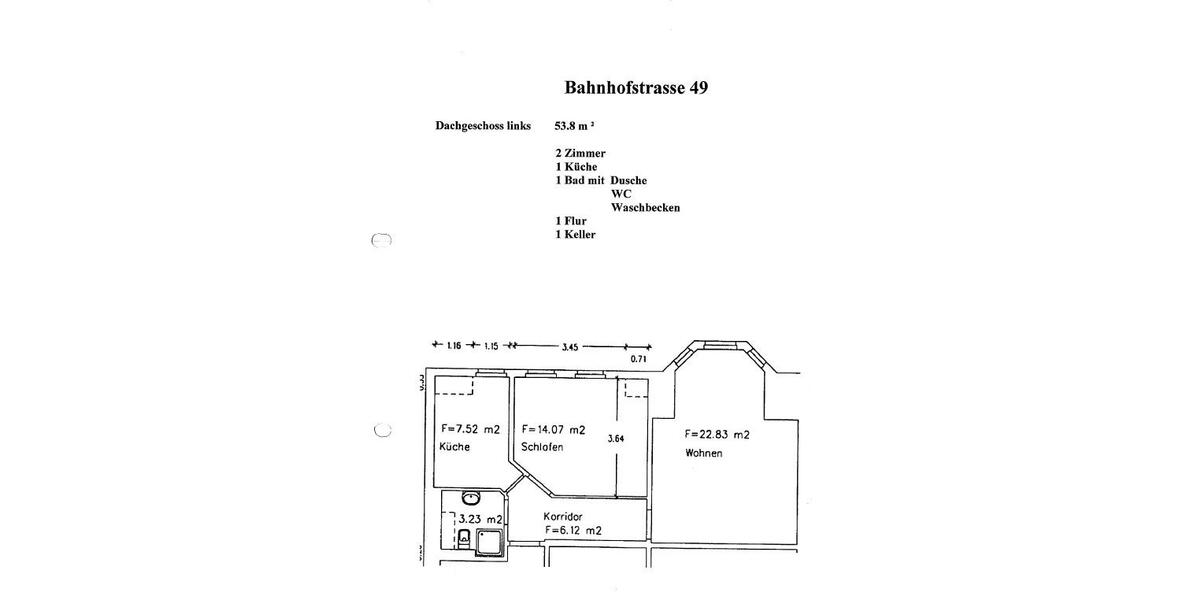 Dachgeschoßwohnung Mittweida - 2 Zimmer, 54 m&sup2;, 325&euro; | Angebot:25869669