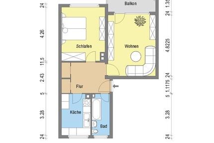 Sanierte 2 Zimmerwohnung mit Balkon und Tageslichtbad zimmer