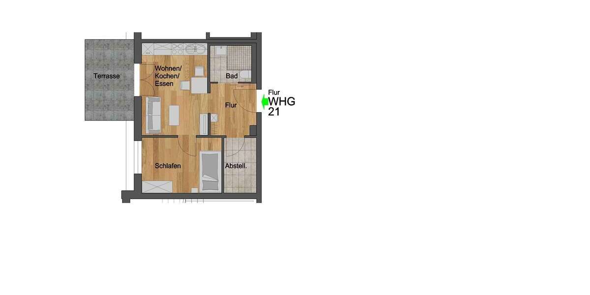 Etagenwohnung Creglingen - 2 Zimmer, 45 m&sup2;, 514&euro; | Angebot:27222162