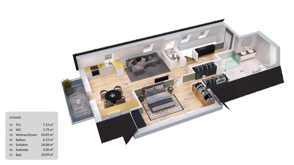 Etagenwohnung Neuenhaus - 2 Zimmer, 69 m&sup2;, 915&euro; | Angebot:25919277