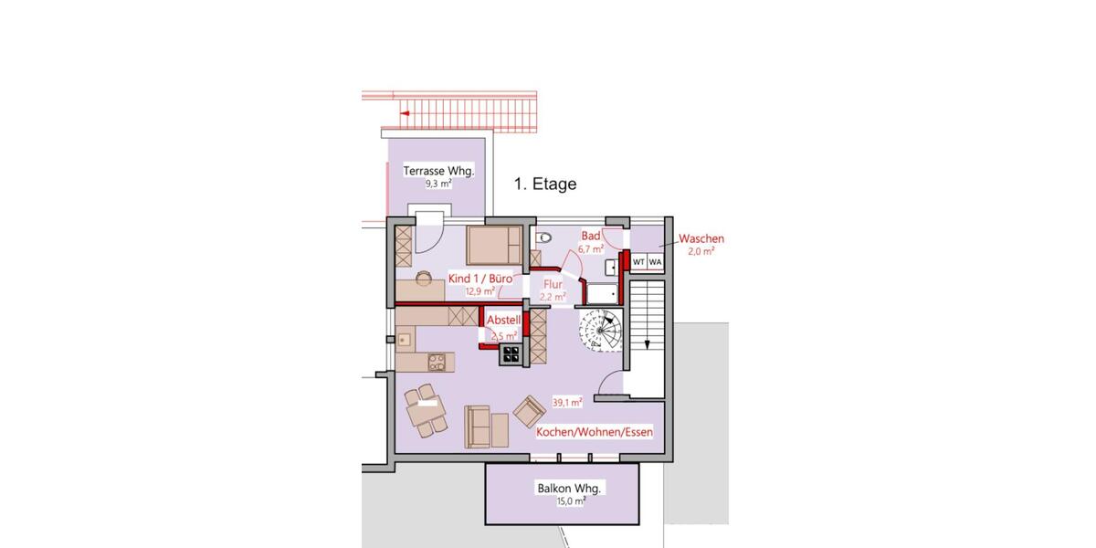 Etagenwohnung Külsheim - 4 Zimmer, 134 m&sup2;, 1.140&euro; | Angebot:24242387