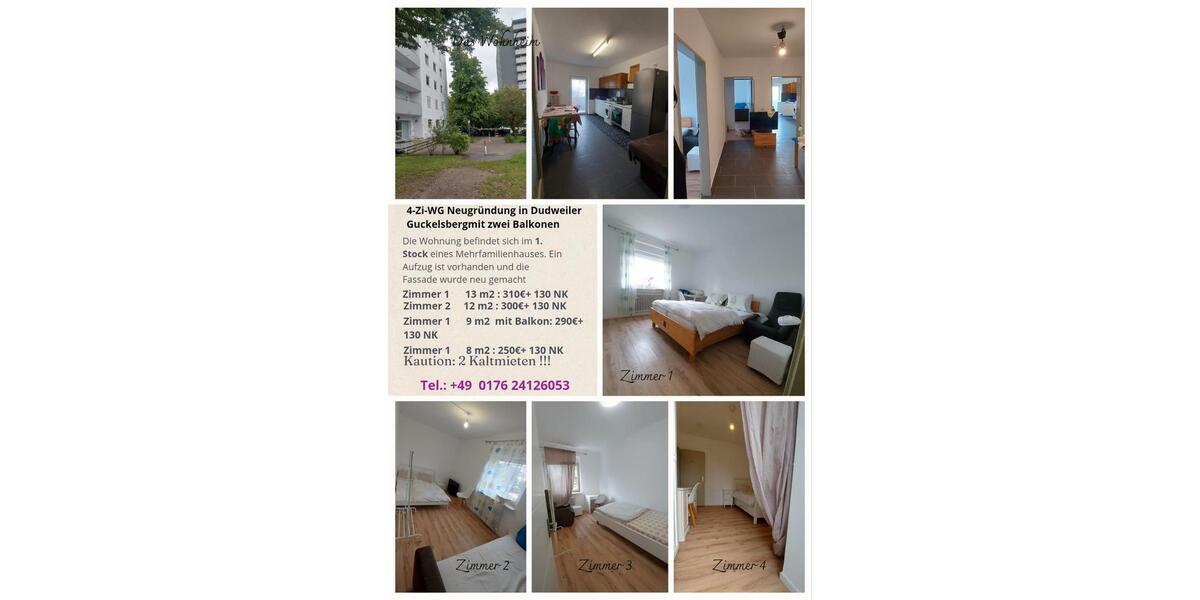Etagenwohnung Saarbrücken West - 4 Zimmer, 74 m&sup2;, 250&euro; | Angebot:25958795