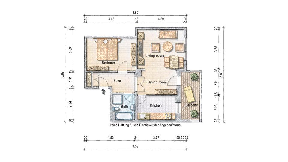 Etagenwohnung Überlingen - 2.5 Zimmer, 62 m&sup2;, 840&euro; | Angebot:26286886