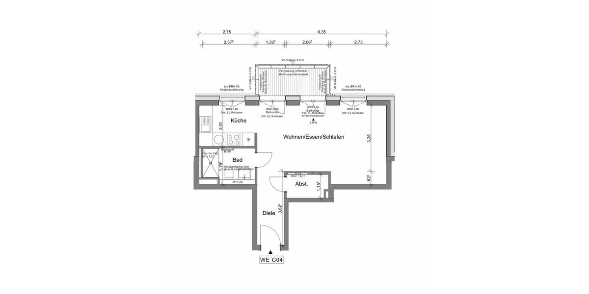 Etagenwohnung Darmstadt Arheilgen - 1 Zimmer, 44 m&sup2;, 890&euro; | Angebot:24835523