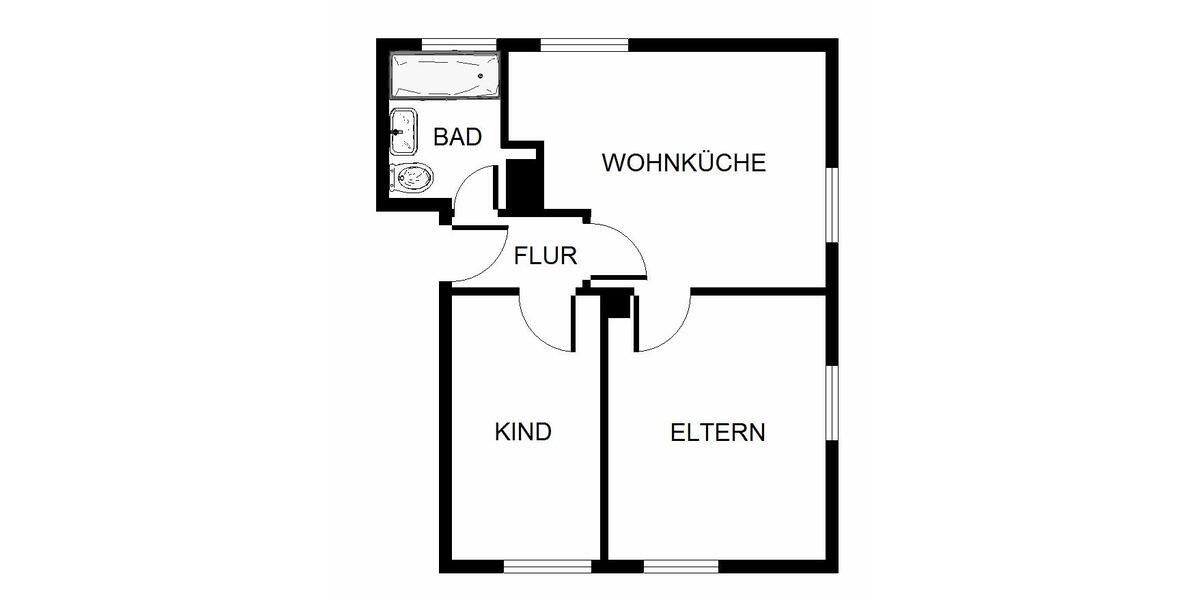 Erdgeschoßwohnung Gelsenkirchen Gelsenkirchen-Nord - 2 Zimmer, 49 m&sup2;, 359&euro; | Angebot:26490871