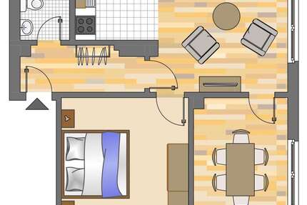 Wohnung Kamen Kamen-Mitte - 3 Zimmer, 56 m&sup2;, 479&euro; | Angebot:27656015