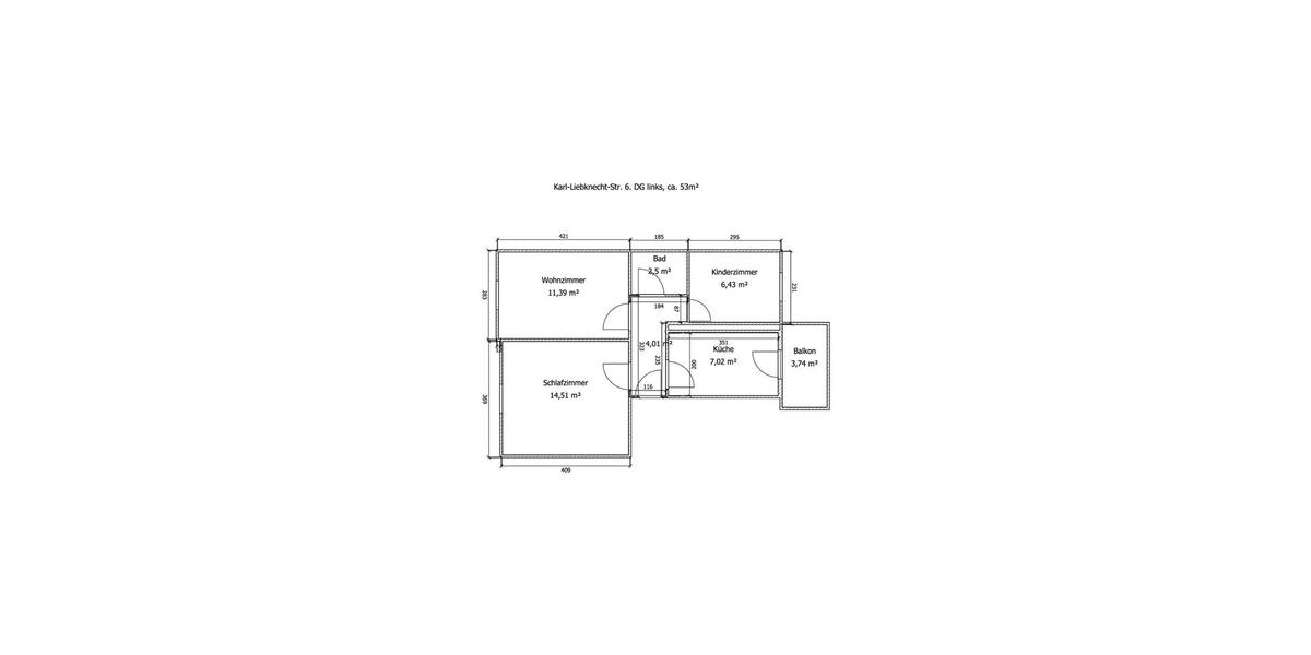 Dachgeschoßwohnung Halberstadt - 3 Zimmer, 53 m&sup2;, 269&euro; | Angebot:26162212