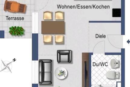 Wohnung Stuttgart Mühlhausen - 1.5 Zimmer, 40 m&sup2;, 950&euro; | Angebot:25174479