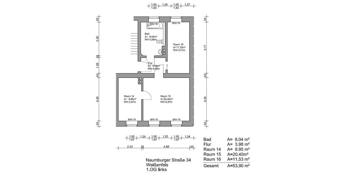 Etagenwohnung Weißenfels - 2 Zimmer, 54 m&sup2;, 290&euro; | Angebot:26545355