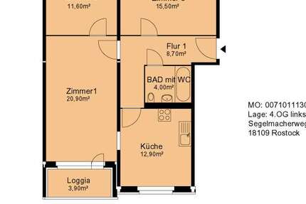 Wohnung zum Mieten in Rostock 480 € 75.6 m² 3 zimmer