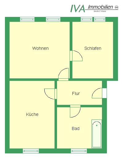 Erdgeschoßwohnung Riesa Neuweida - 2 Zimmer, 52 m&sup2;, 250&euro; | Angebot:23810424