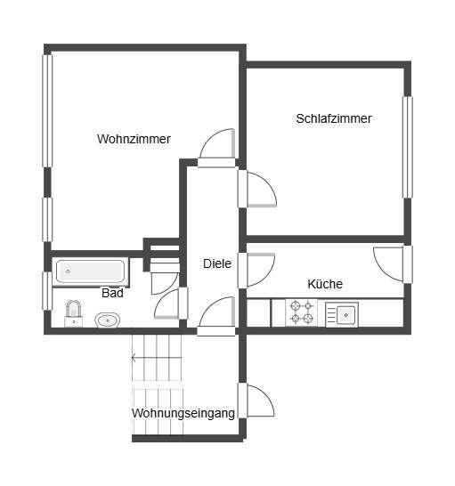 Helle 2-Zimmer-Wohnung mit Balkon, Küche und Keller – ideal für Singles, Paare oder kleine Familien 2 zimmer
