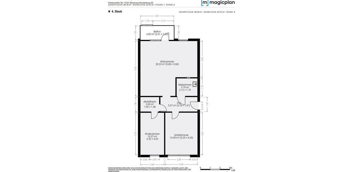 Etagenwohnung Bestensee Pätz - 3 Zimmer, 67 m&sup2;, 940&euro; | Angebot:25994784