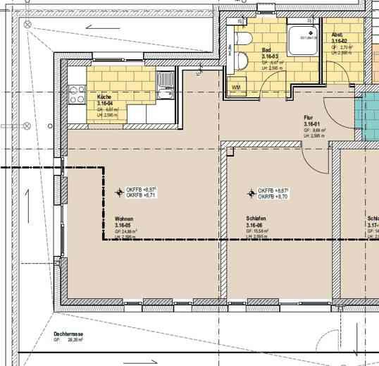 Etagenwohnung Darmstadt Arheilgen - 2 Zimmer, 76 m&sup2;, 1.147&euro; | Angebot:25881745
