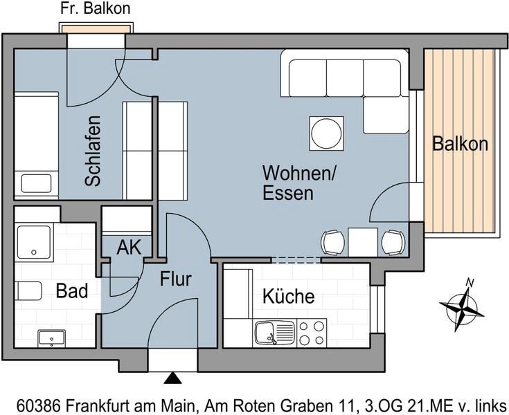 Sanierte 1,5 Zimmerwohnung mit Balkon