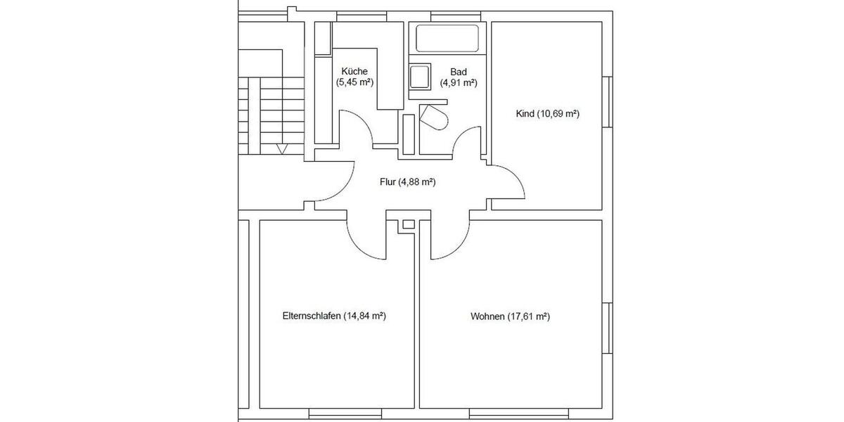 Etagenwohnung Glückstadt - 3 Zimmer, 57 m&sup2;, 509&euro; | Angebot:25046676
