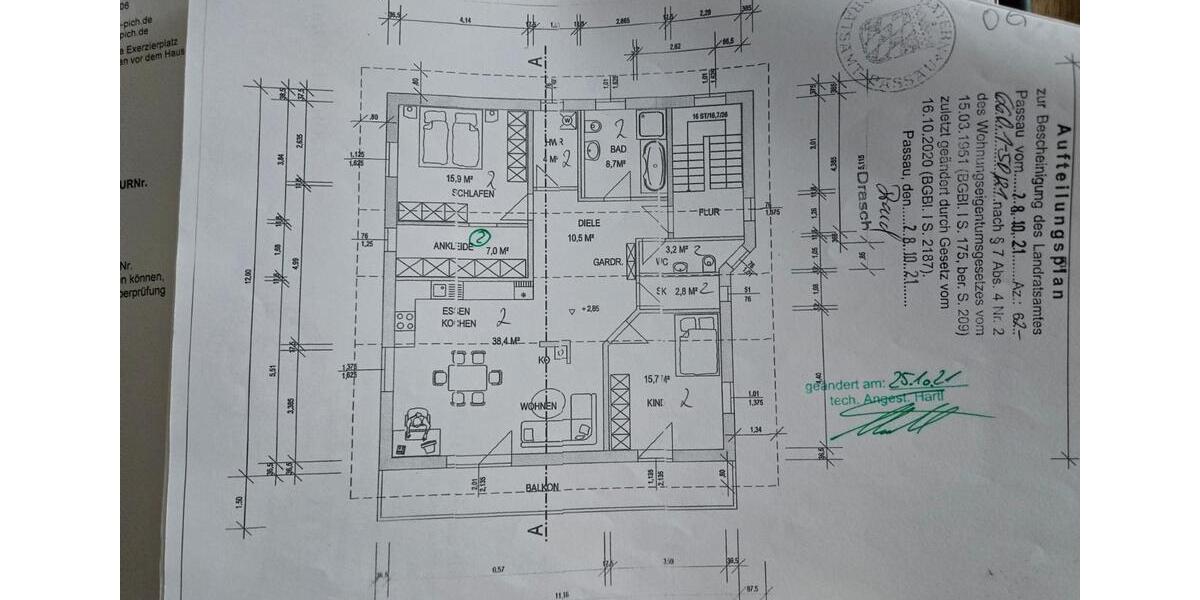Etagenwohnung Salzweg - 3 Zimmer, 1.500&euro; | Angebot:23384042
