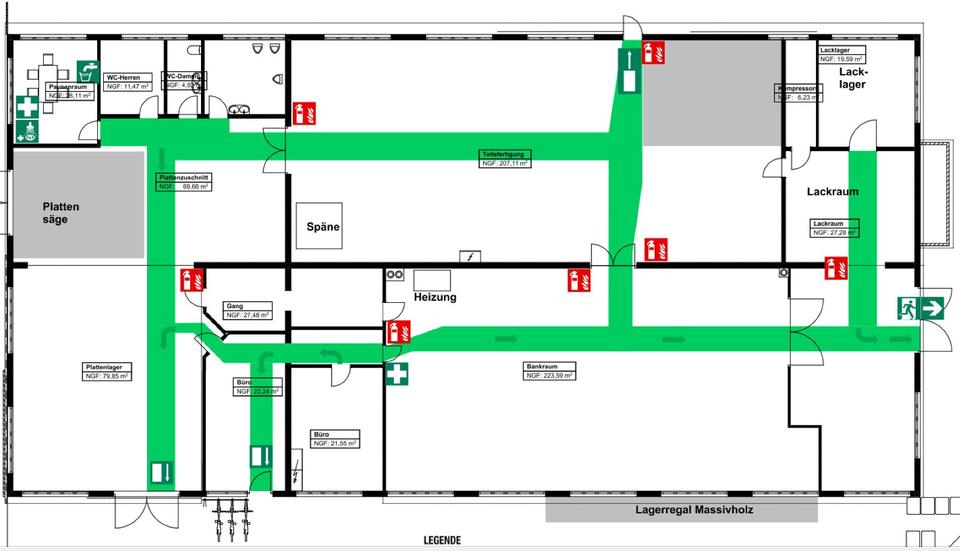 Produktionshalle Gewerbehalle – beheizt – ca.765 m² - ebenerdig zimmer