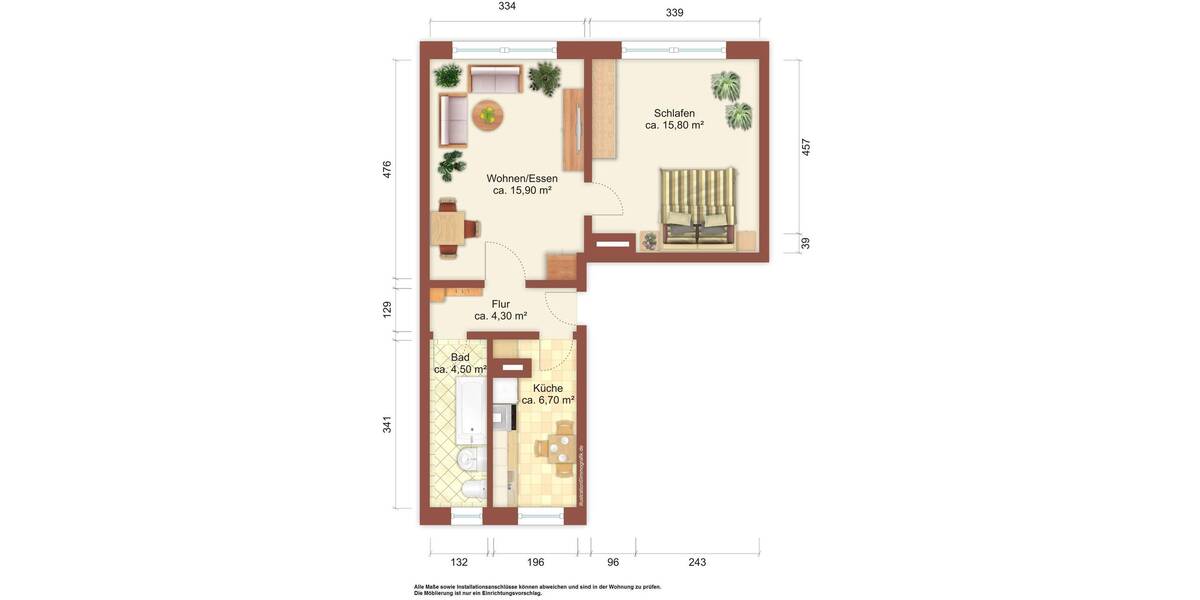 Etagenwohnung Weißwasser/O.L. O.L. - 2 Zimmer, 48 m&sup2;, 255&euro; | Angebot:25696503