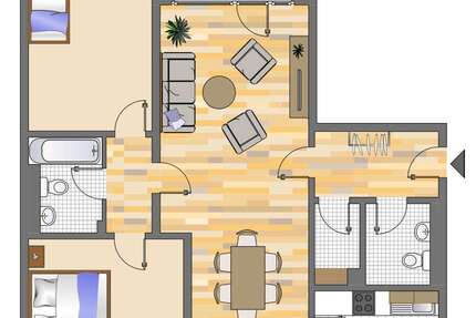 Wohnung Düsseldorf Stadtbezirk 9 - 3 Zimmer, 81 m&sup2;, 936&euro; | Angebot:26729452