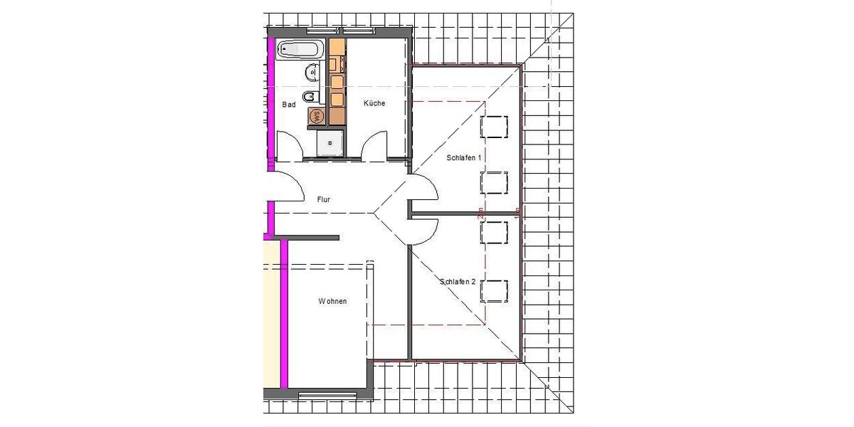 Dachgeschoßwohnung Neubrandenburg Datzeberg - 3 Zimmer, 68 m&sup2;, 648&euro; | Angebot:26535003