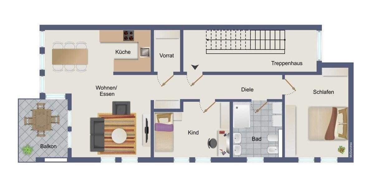 Etagenwohnung Pforzheim Sonnenhof - 3 Zimmer, 80 m&sup2;, 1.045&euro; | Angebot:24874008