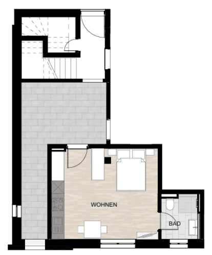 Etagenwohnung Tuttlingen - 2 Zimmer, 26 m&sup2;, 360&euro; | Angebot:26568773