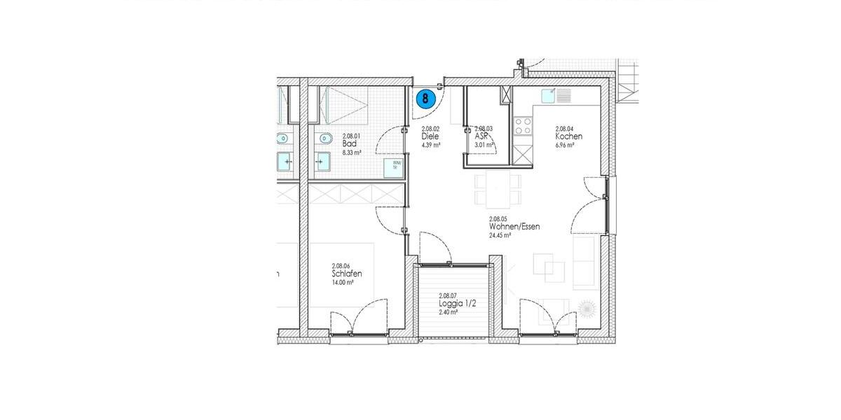 Etagenwohnung Kempten (Allgäu) - 2 Zimmer, 61 m&sup2;, 980&euro; | Angebot:25254937