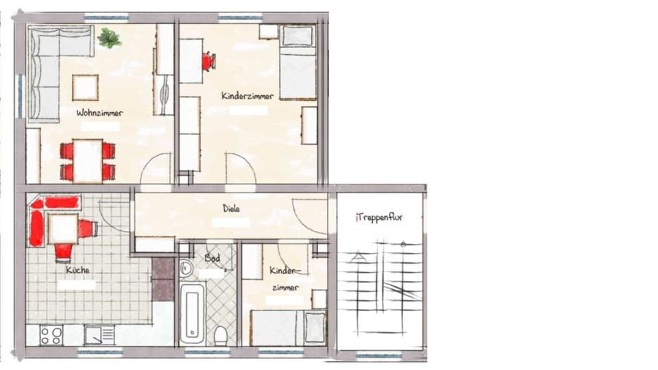 Etagenwohnung Viechtach - 3 Zimmer, 67 m&sup2;, 535&euro; | Angebot:25162729